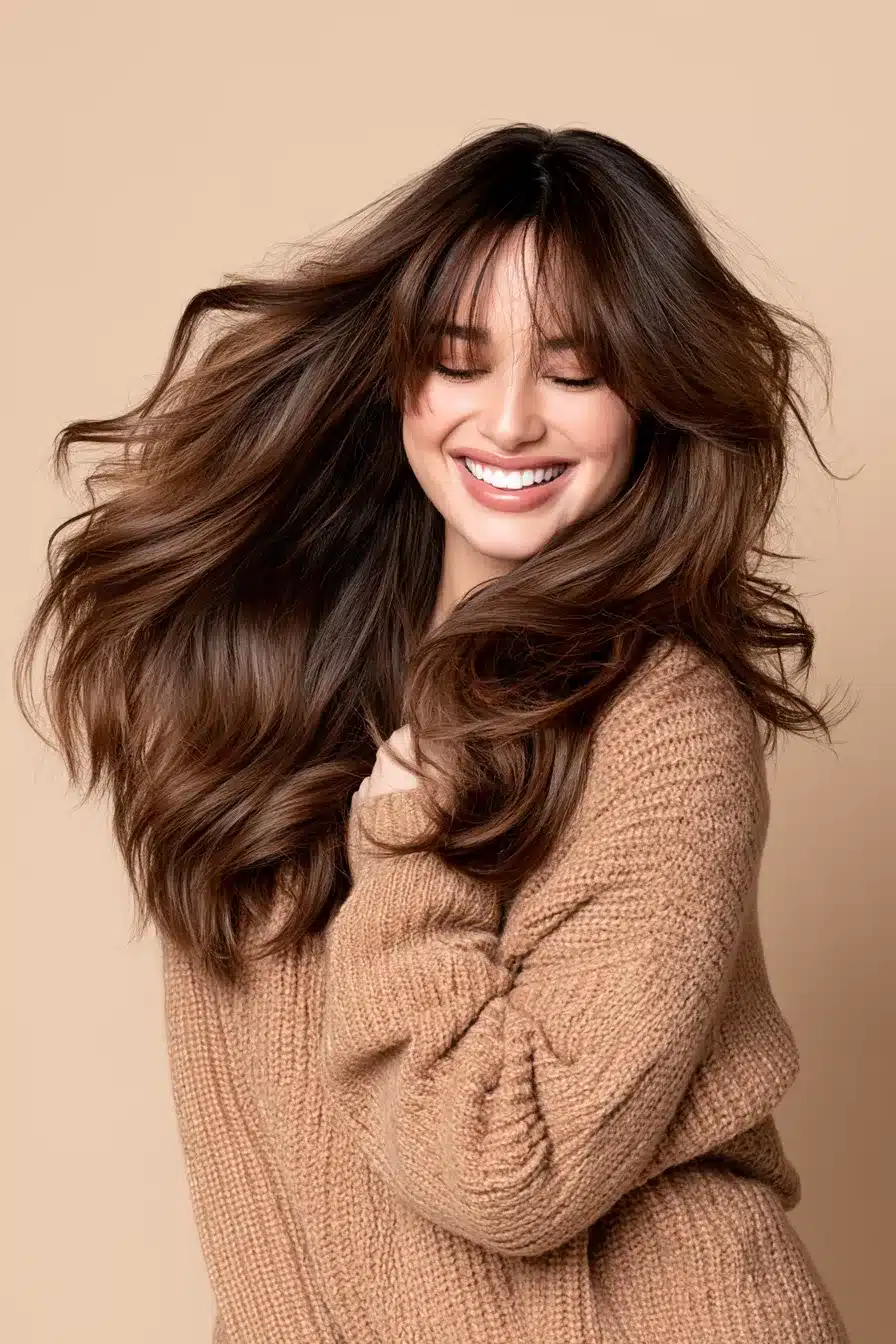 27 Flattering Layered Hair With Bangs Styles To Try This Year