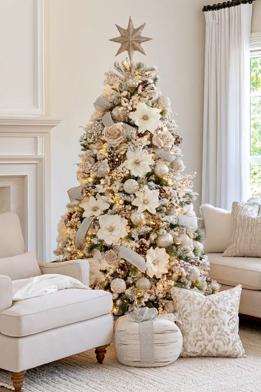 27 Magical White Christmas Tree Ideas For A Dreamy Holiday Home