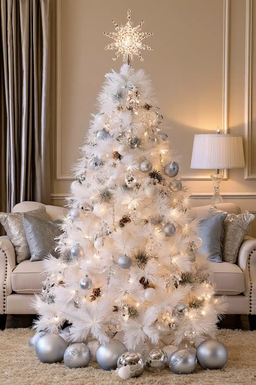 27 Magical White Christmas Tree Ideas For A Dreamy Holiday Home