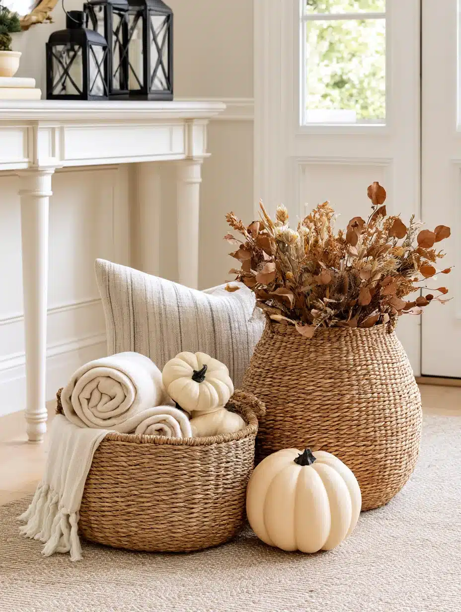 27 Charming Fall Basket Ideas for a Cozy Seasonal Display