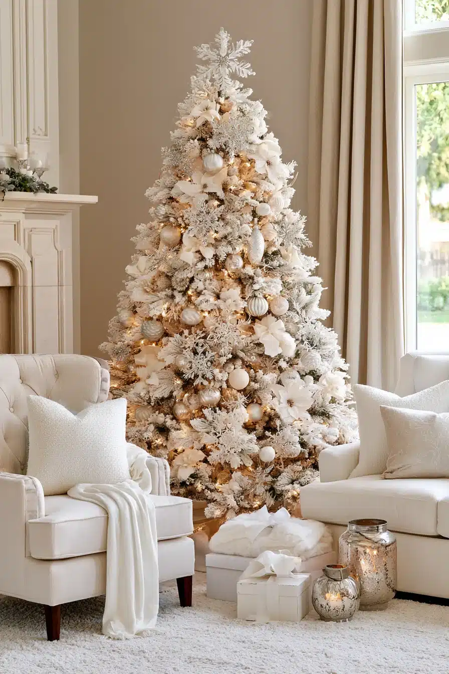 27 Magical White Christmas Tree Ideas For A Dreamy Holiday Home