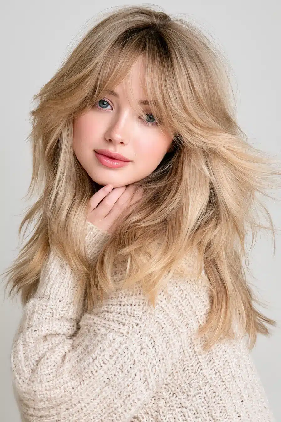 27 Flattering Layered Hair With Bangs Styles To Try This Year