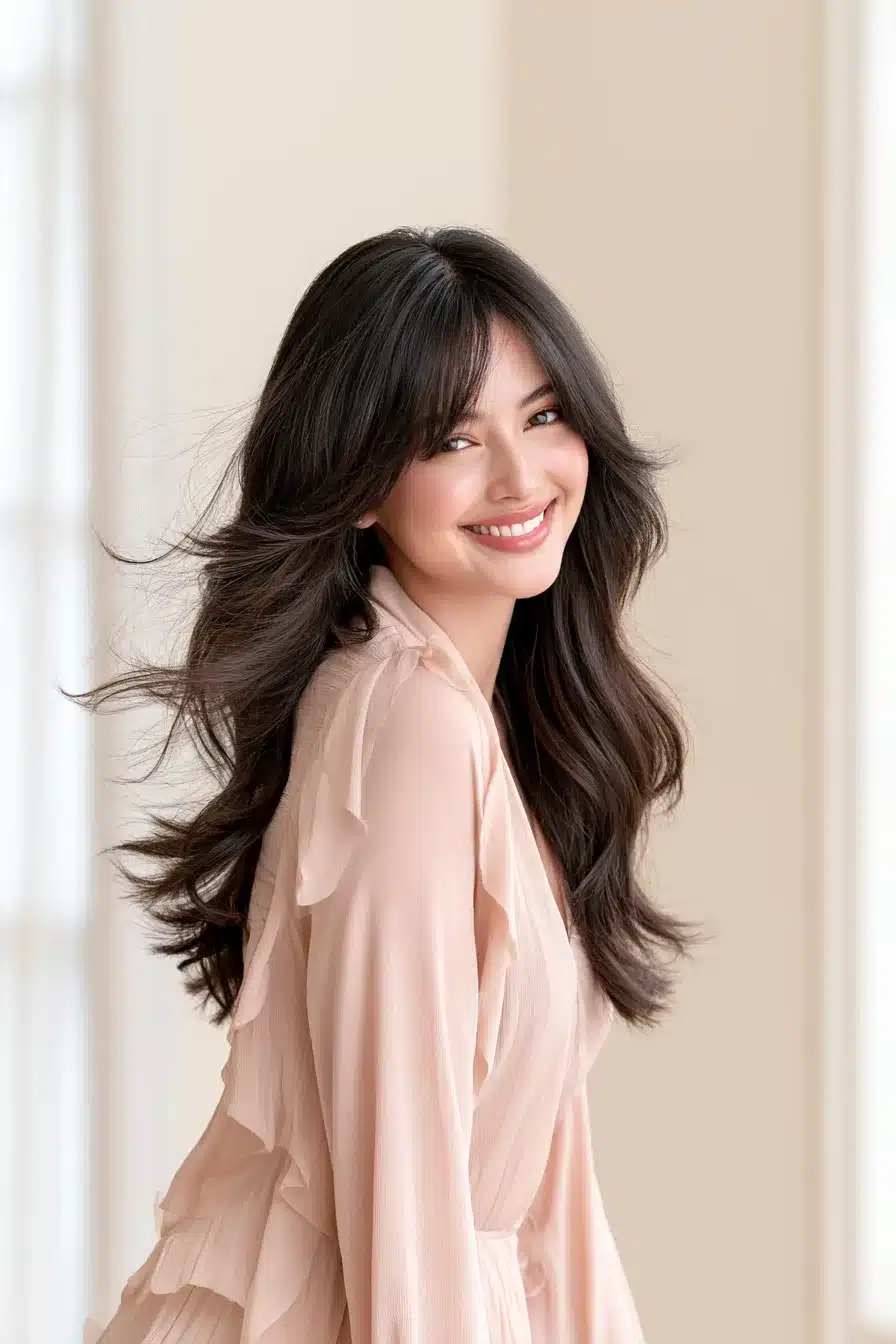 27 Flattering Layered Hair With Bangs Styles To Try This Year
