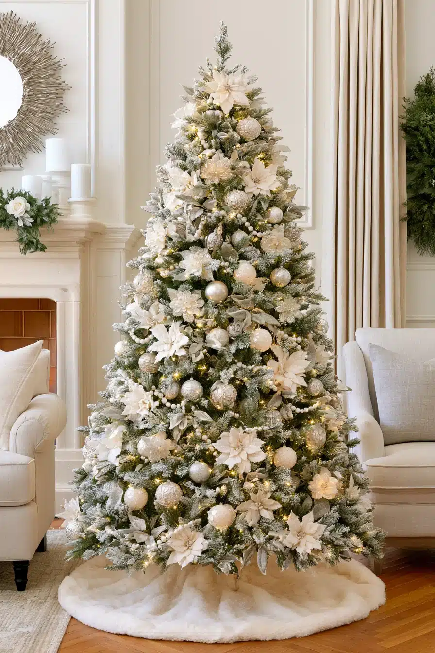 27 Magical White Christmas Tree Ideas For A Dreamy Holiday Home