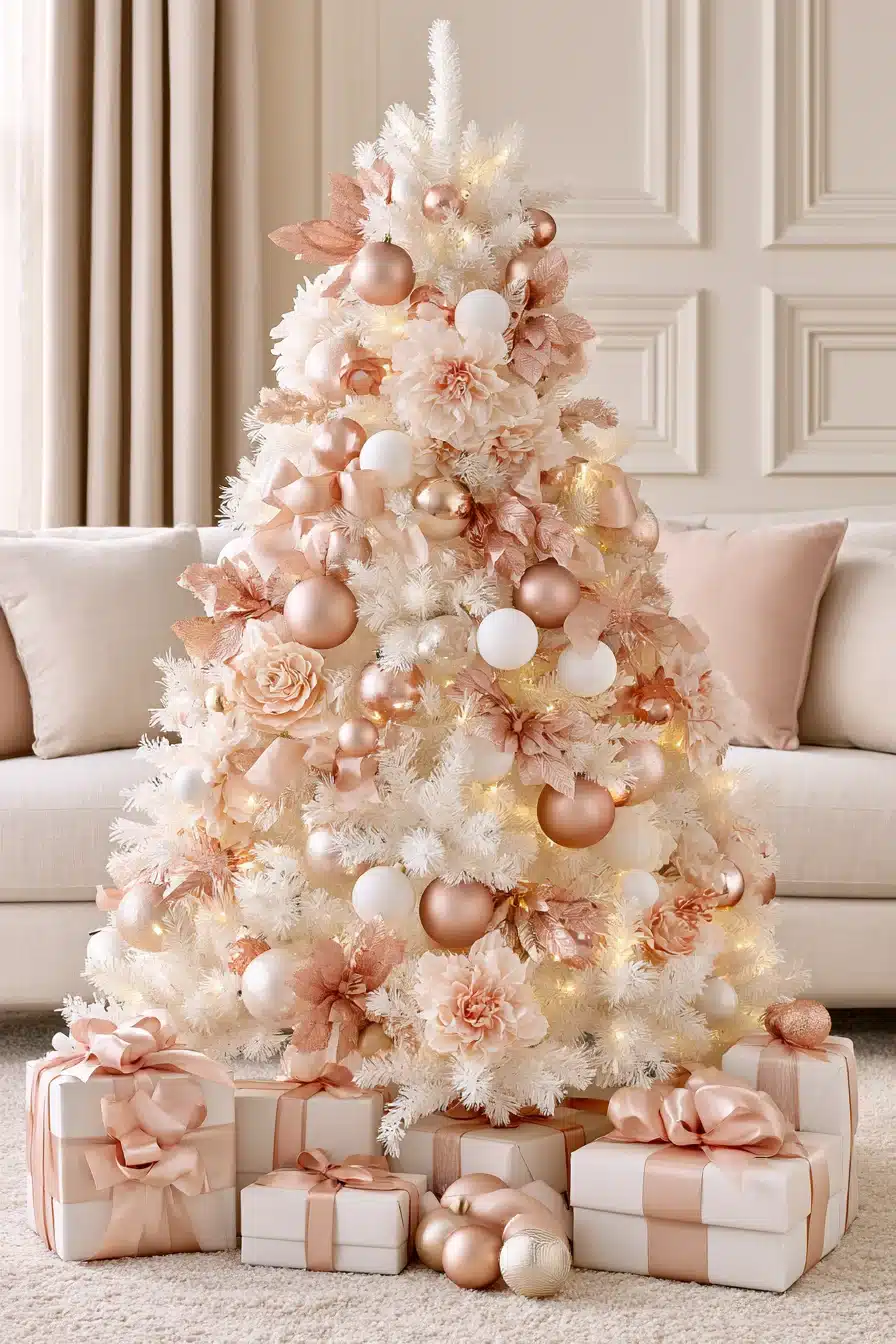 27 Magical White Christmas Tree Ideas For A Dreamy Holiday Home