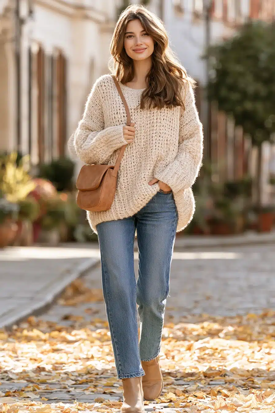 27 Stylish Comfy Fall Outfits With Soft Layers and Warm Colors
