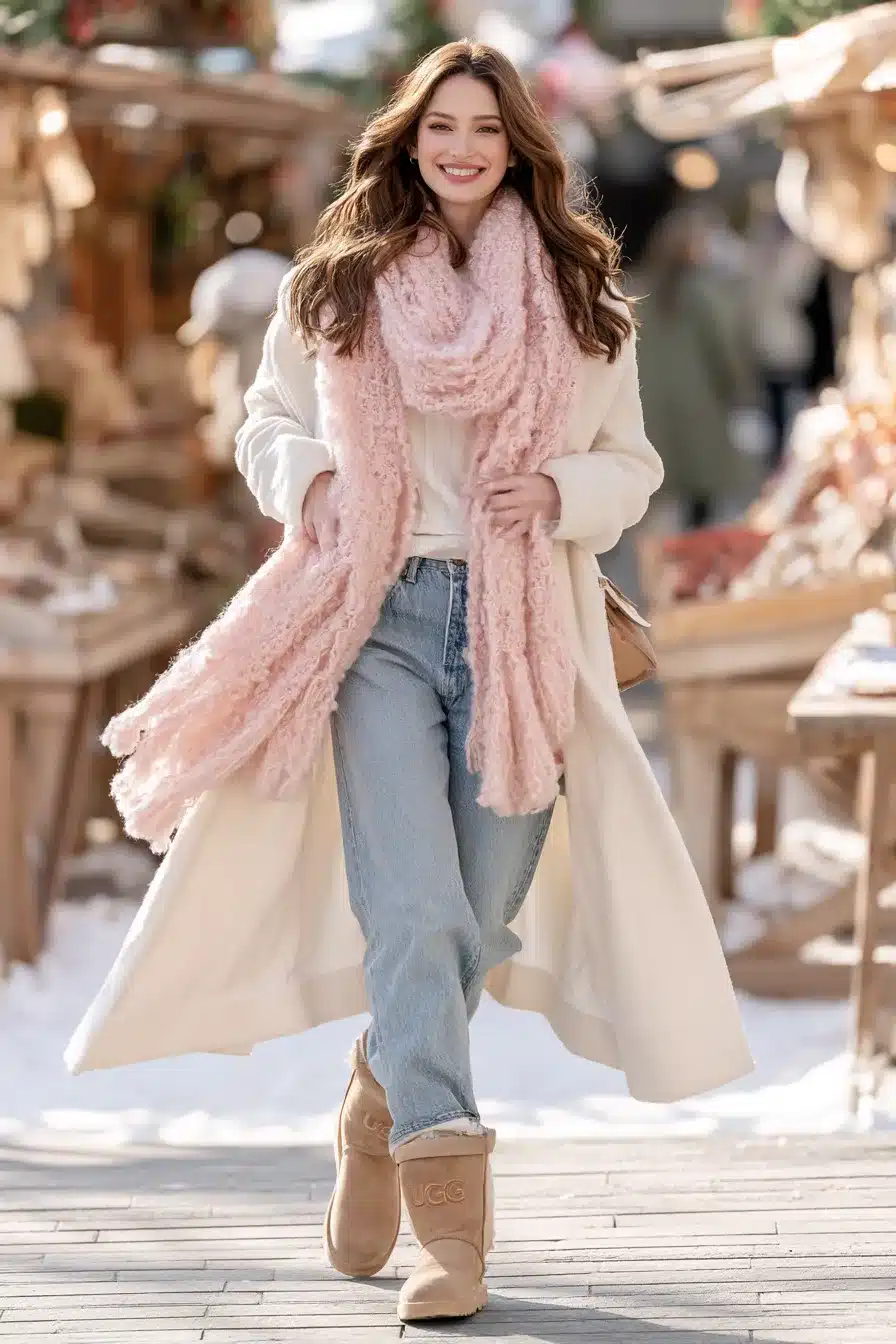 27 Pink Scarf Outfit Ideas to Brighten Your Cozy Everyday Style