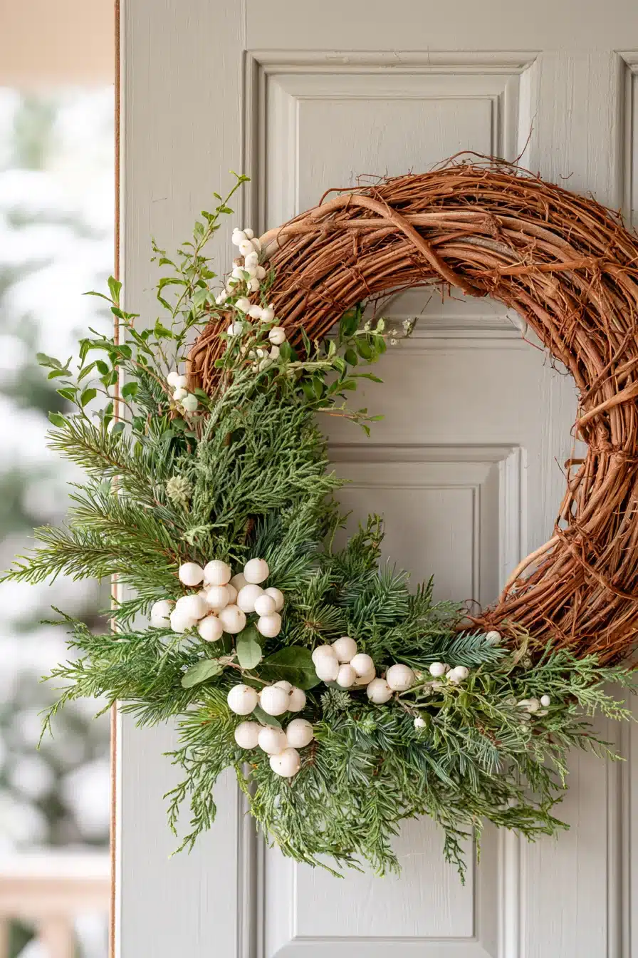 27 Beautiful Winter Wreaths for Front Door Decor That Feels Cozy and Welcoming