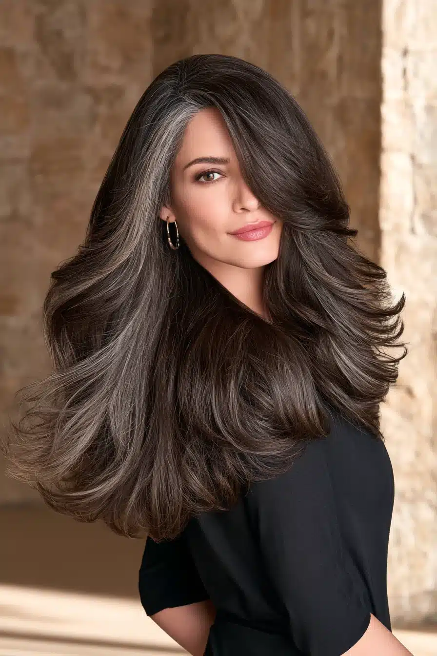 27 Beautiful Grey Blending Ideas for Dark Hair That Embrace Your Silver Strands