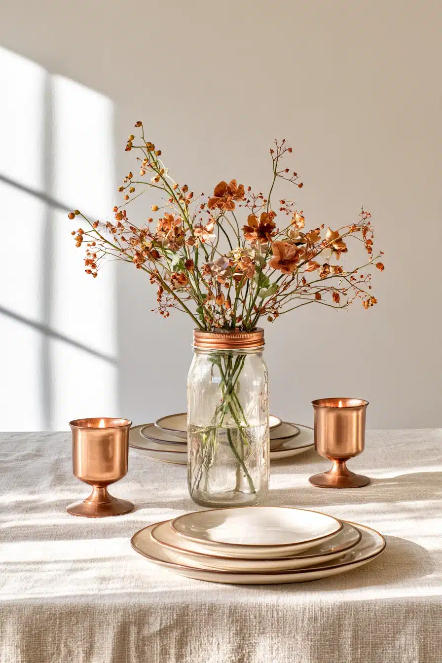 27 Charming Fall Mason Jar Centerpieces That Make Your Home Feel Cozy