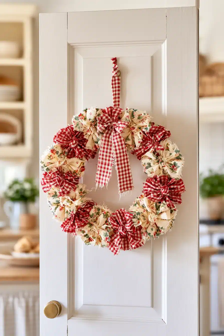 27 Charming Rag Wreaths to Add Cozy Color to Your Front Door