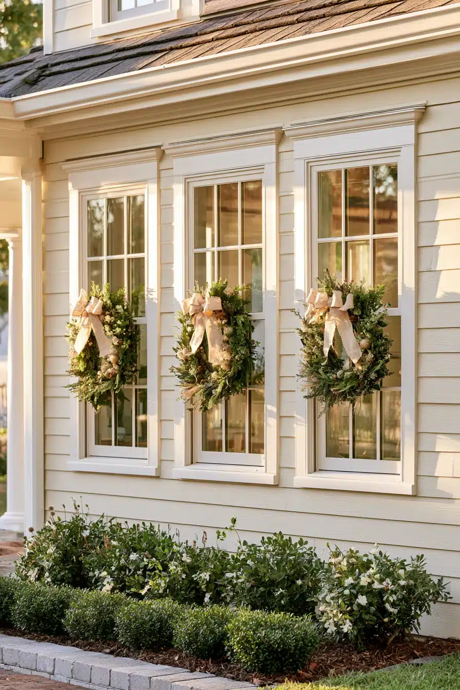 27 Beautiful Wreaths on Windows Ideas for a Cozy and Festive Home