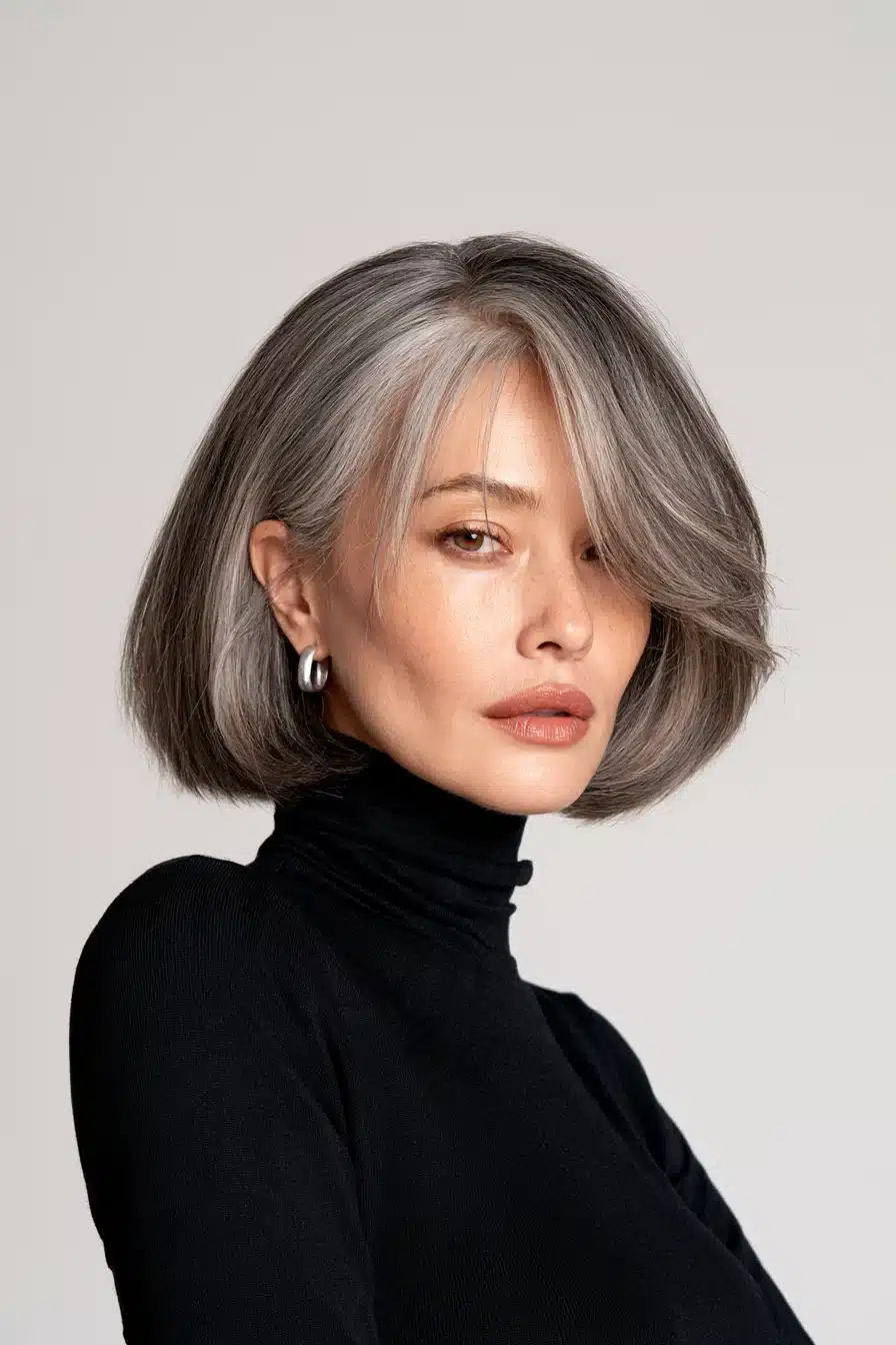 27 Beautiful Grey Blending Ideas for Dark Hair That Embrace Your Silver Strands