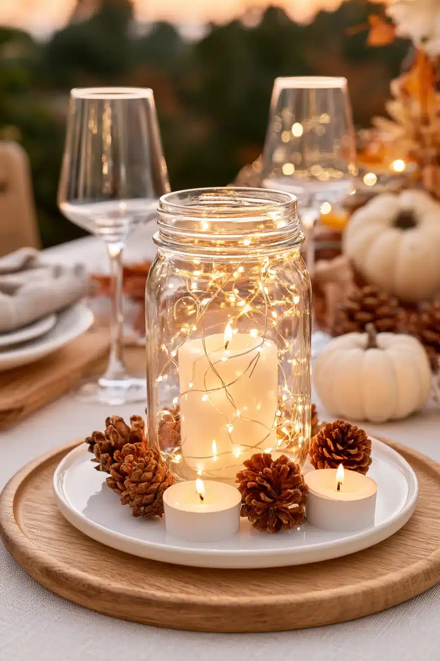27 Charming Fall Mason Jar Centerpieces That Make Your Home Feel Cozy