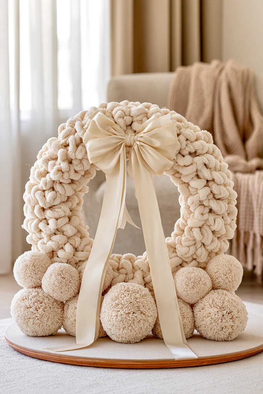 27 Cozy Christmas Yarn Wreaths to Make Your Front Door Feel Festive