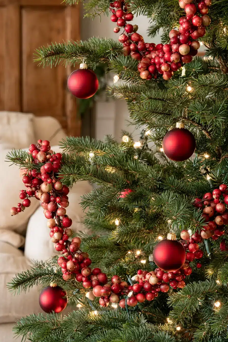 27 Elegant Burgundy Christmas Tree Ideas for a Rich and Cozy Holiday Look