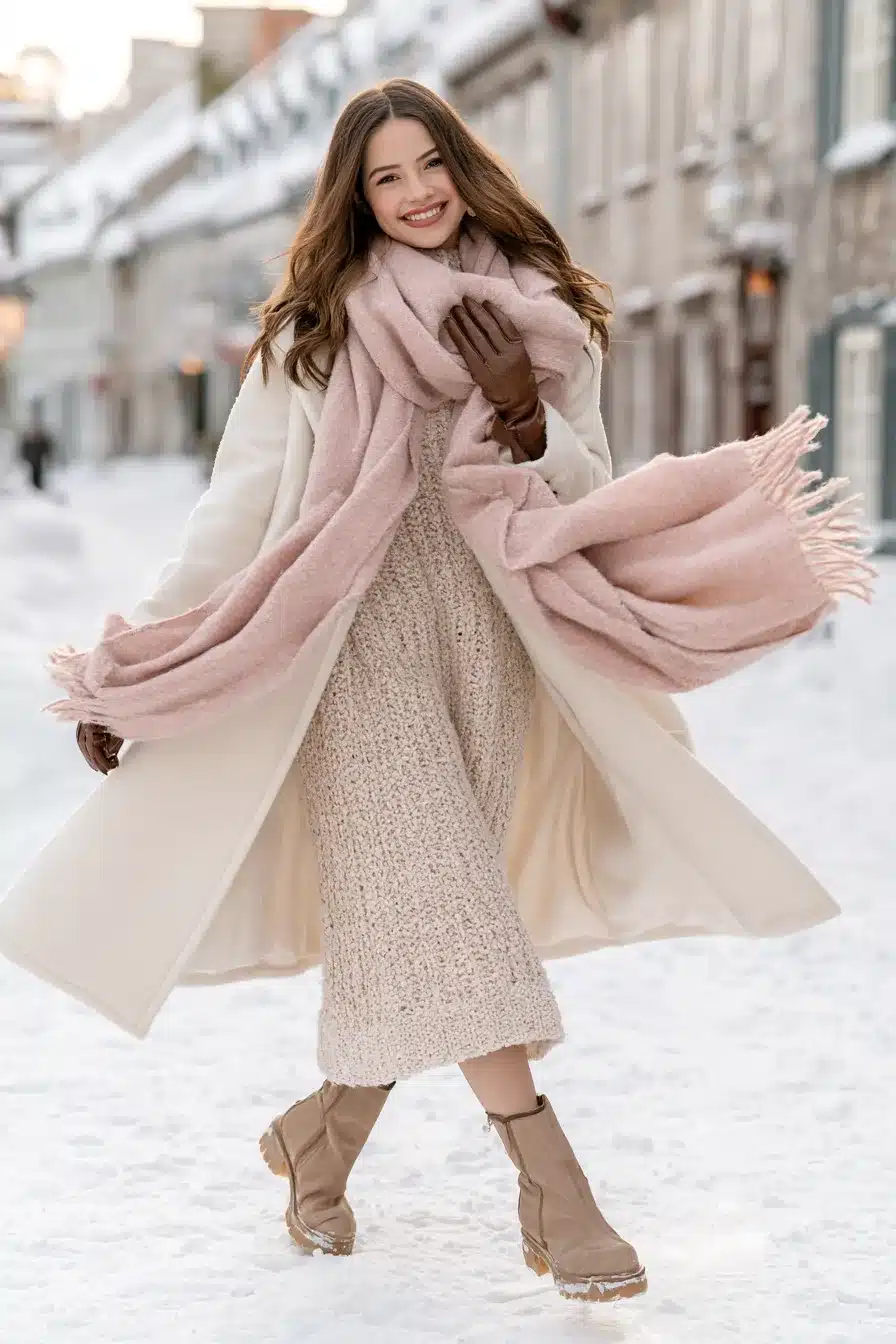27 Pink Scarf Outfit Ideas to Brighten Your Cozy Everyday Style
