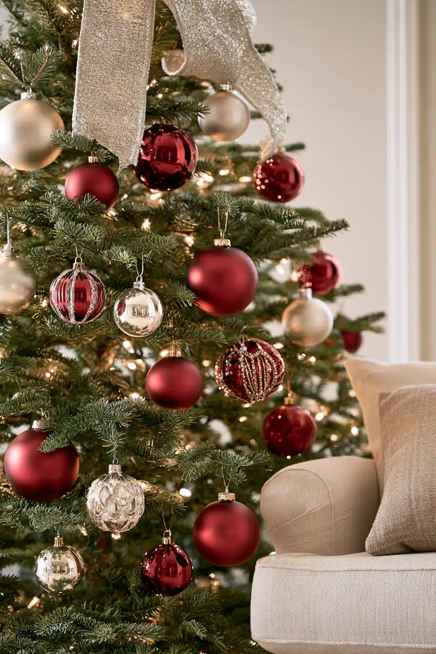 27 Elegant Burgundy Christmas Tree Ideas for a Rich and Cozy Holiday Look