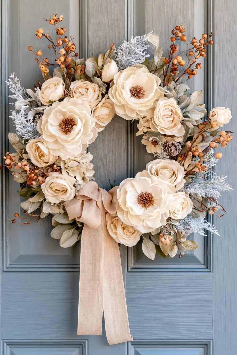 27 Beautiful Winter Wreaths for Front Door Decor That Feels Cozy and Welcoming