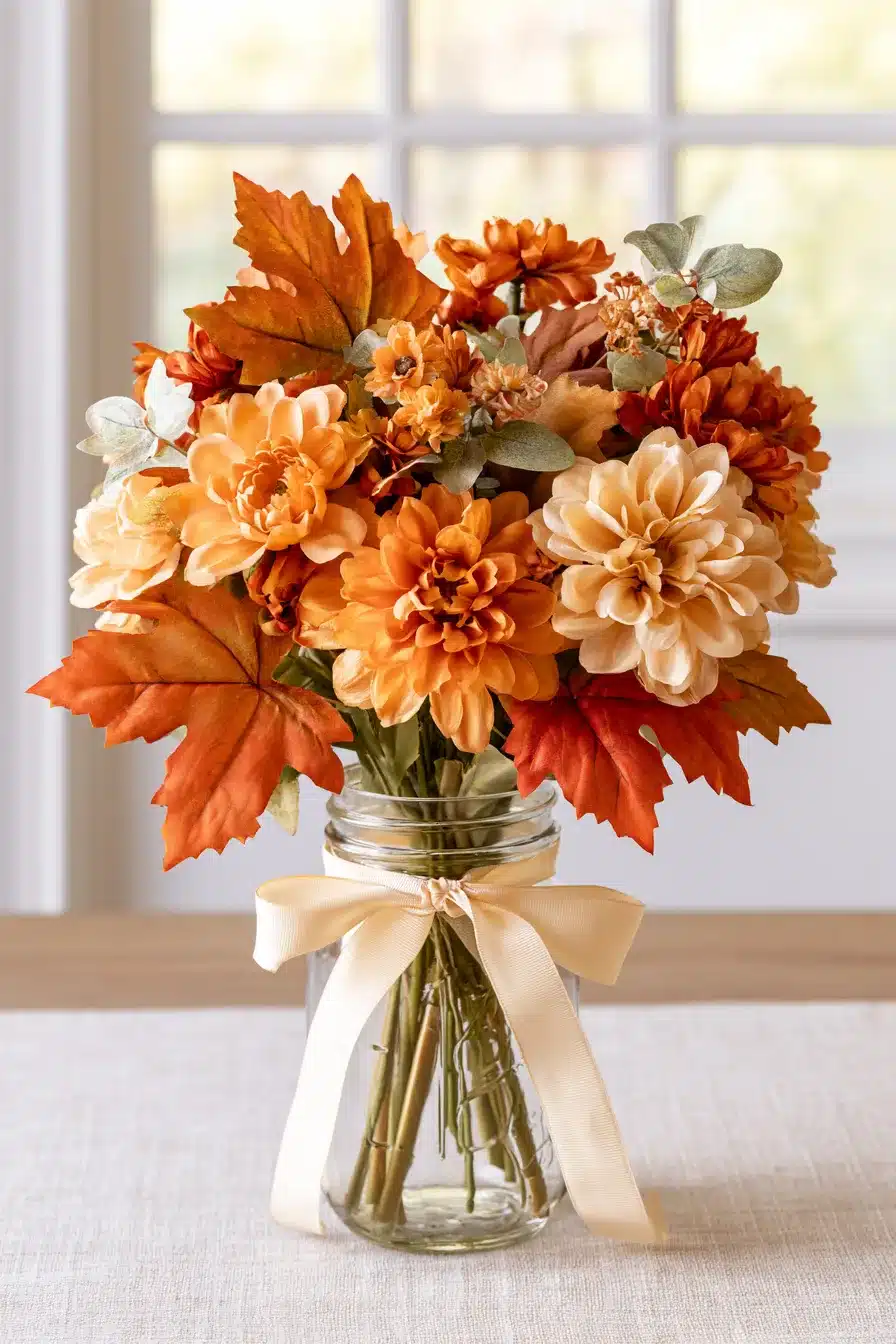 27 Charming Fall Mason Jar Centerpieces That Make Your Home Feel Cozy