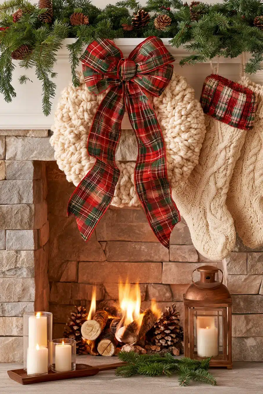 27 Cozy Christmas Yarn Wreaths to Make Your Front Door Feel Festive