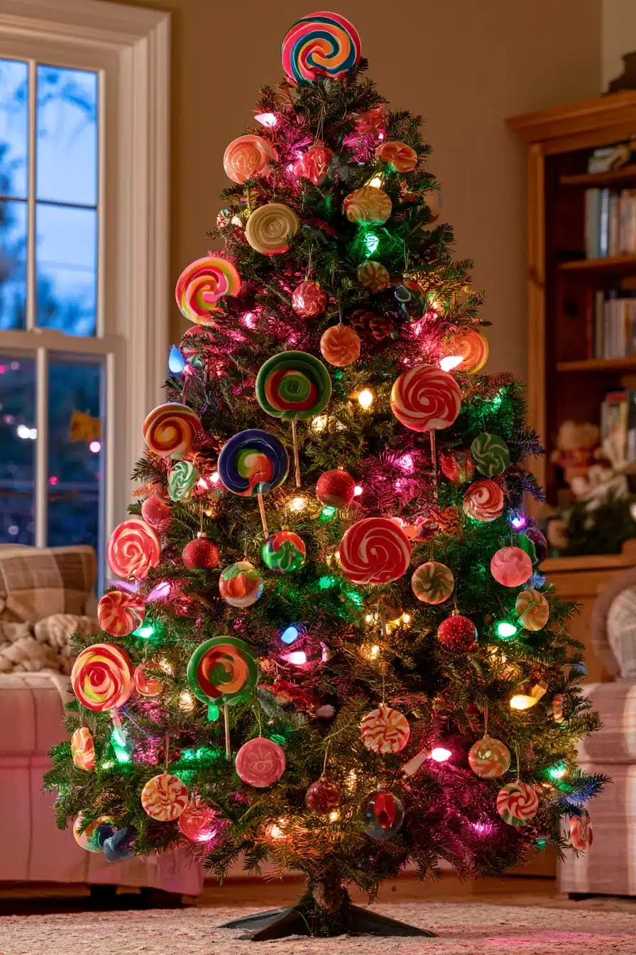 27 Whimsical Candyland Christmas Tree Ideas for a Sweet and Magical Holiday