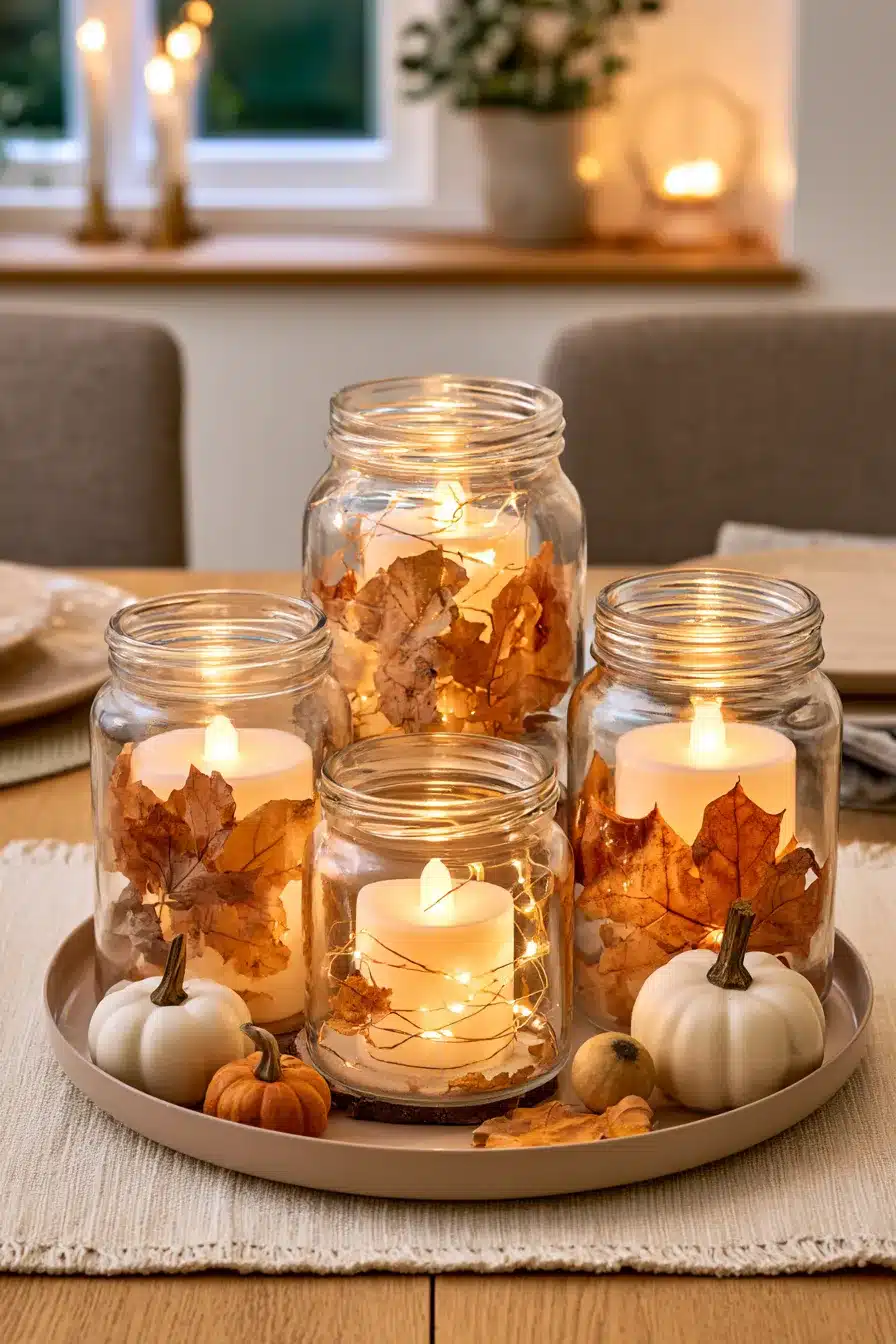27 Charming Fall Mason Jar Centerpieces That Make Your Home Feel Cozy