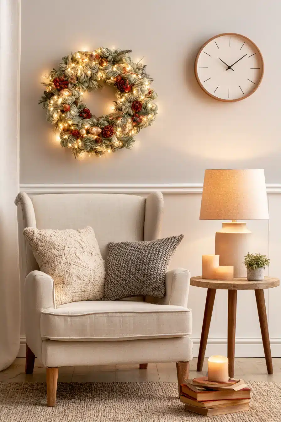 27 Cozy Christmas Yarn Wreaths to Make Your Front Door Feel Festive