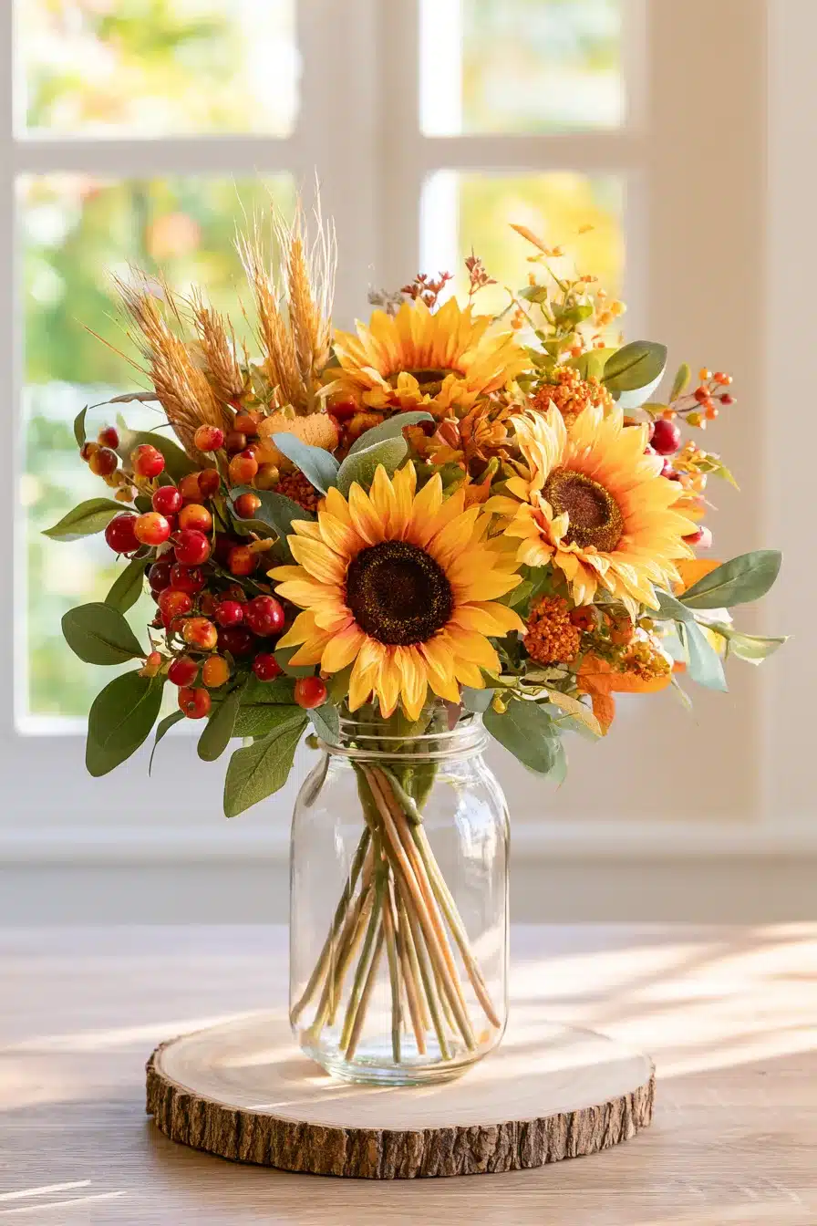 27 Charming Fall Mason Jar Centerpieces That Make Your Home Feel Cozy