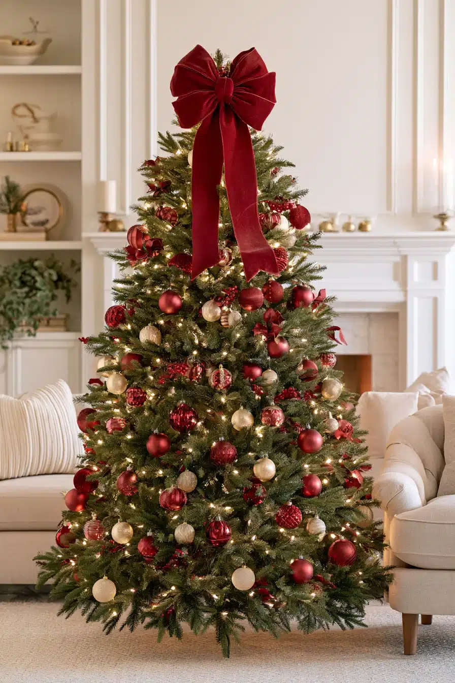 27 Elegant Burgundy Christmas Tree Ideas for a Rich and Cozy Holiday Look