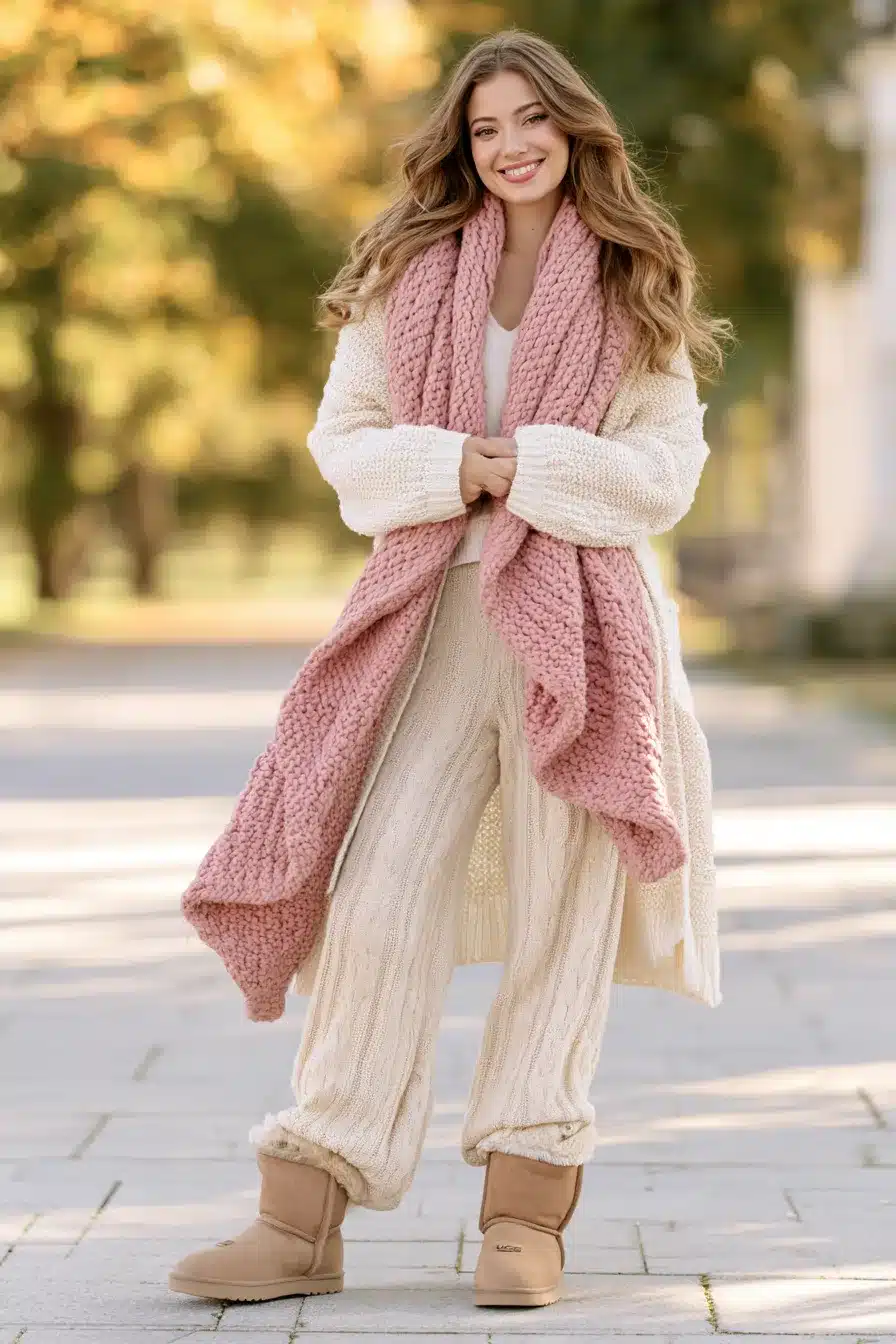 27 Pink Scarf Outfit Ideas to Brighten Your Cozy Everyday Style