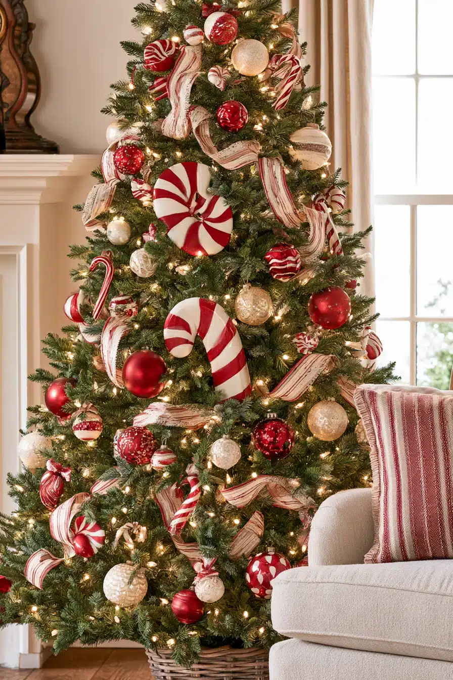 27 Whimsical Candyland Christmas Tree Ideas for a Sweet and Magical Holiday