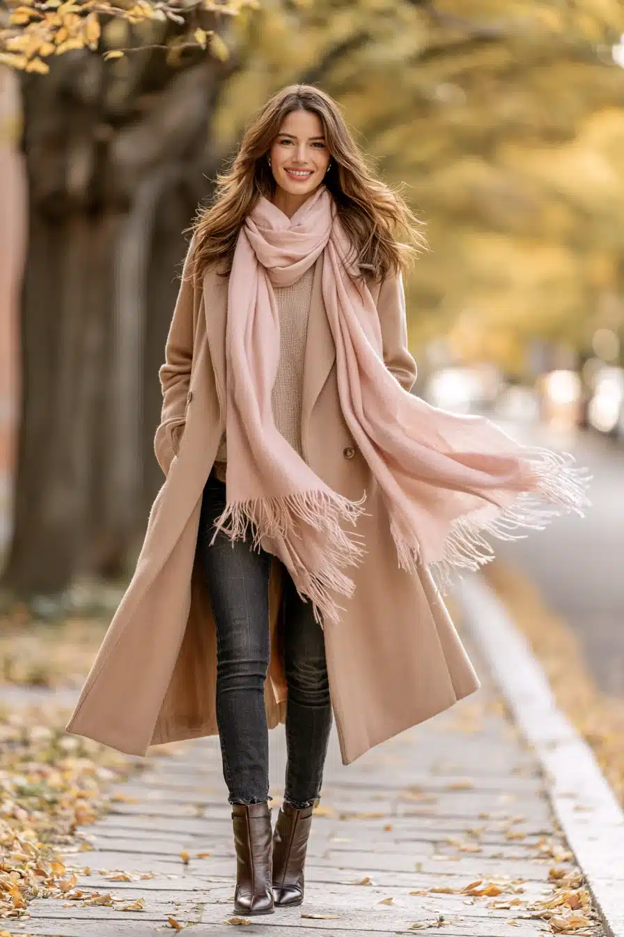 27 Pink Scarf Outfit Ideas to Brighten Your Cozy Everyday Style