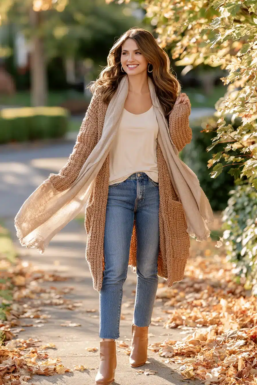 27 Stylish Comfy Fall Outfits With Soft Layers and Warm Colors