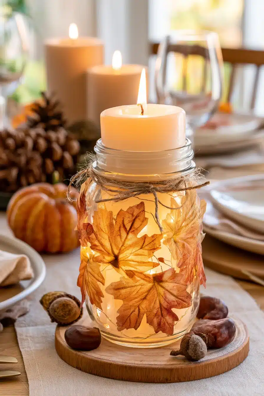 27 Charming Fall Mason Jar Centerpieces That Make Your Home Feel Cozy