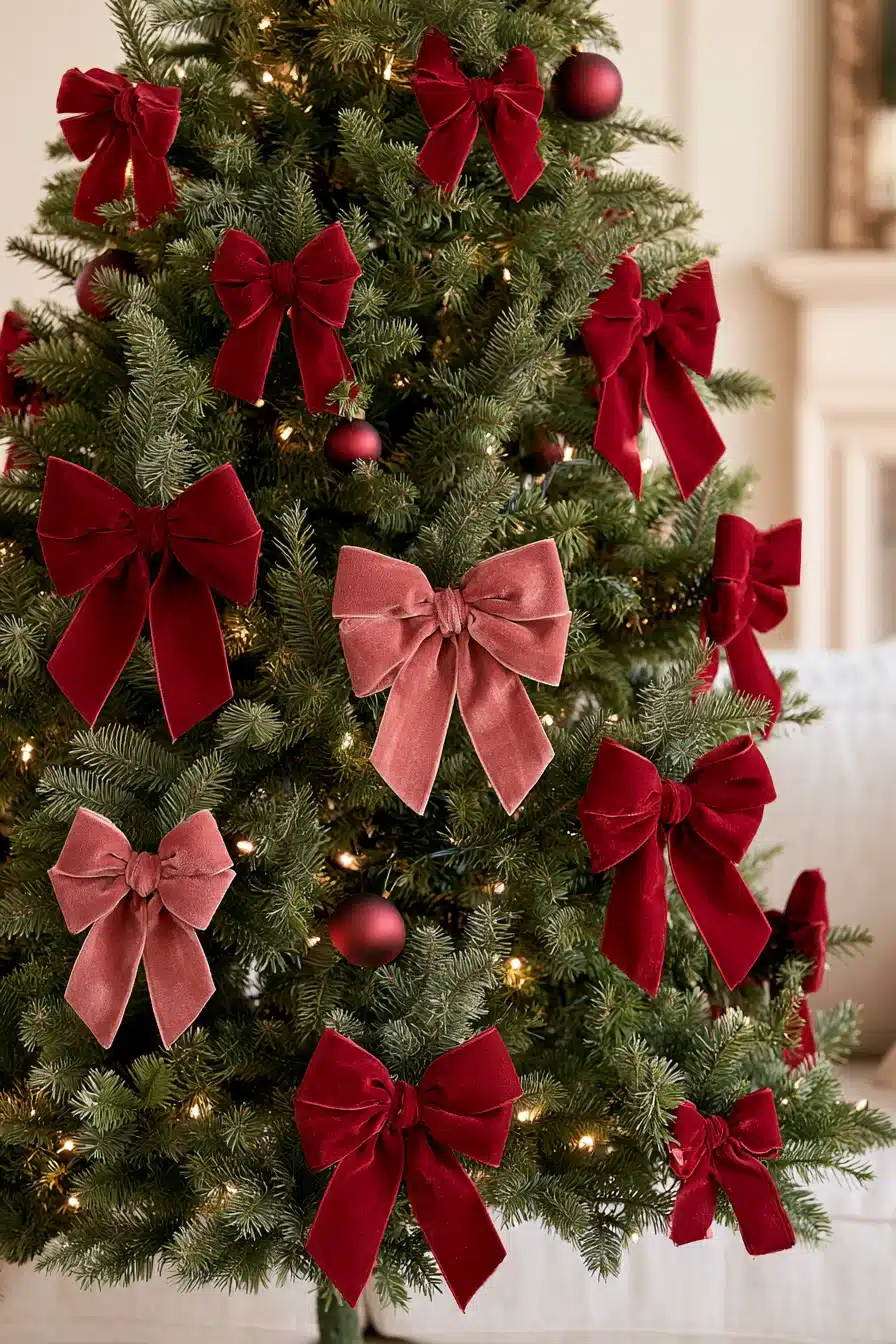 27 Elegant Burgundy Christmas Tree Ideas for a Rich and Cozy Holiday Look