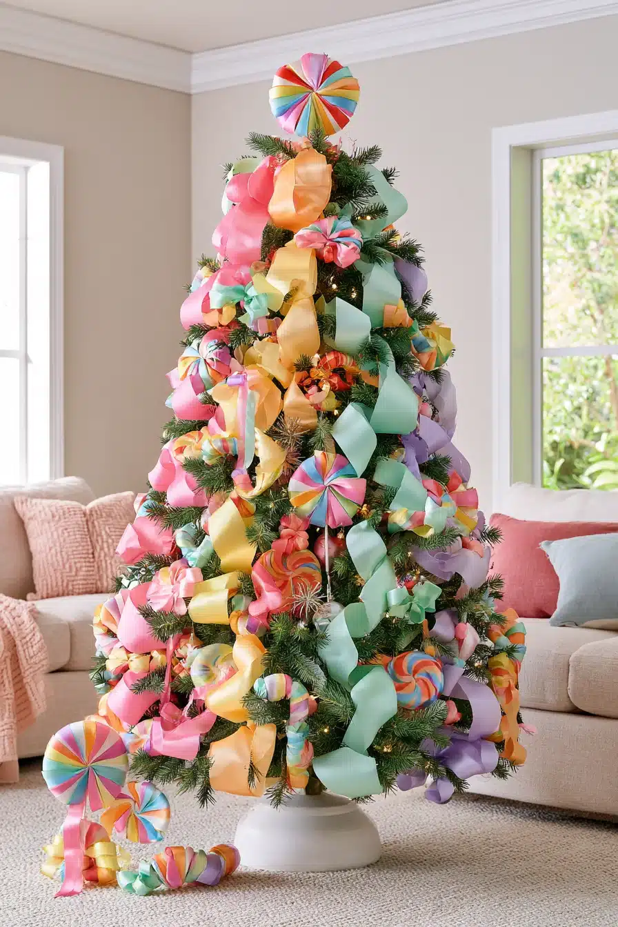 27 Whimsical Candyland Christmas Tree Ideas for a Sweet and Magical Holiday
