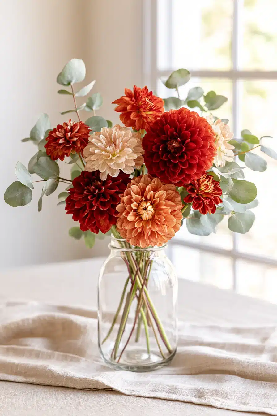 27 Charming Fall Mason Jar Centerpieces That Make Your Home Feel Cozy