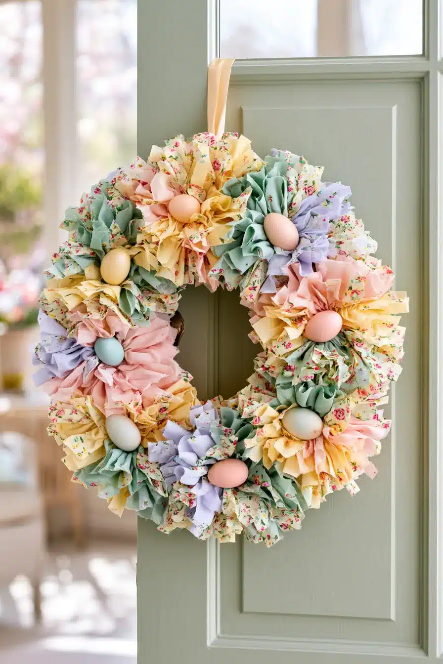 27 Charming Rag Wreaths to Add Cozy Color to Your Front Door